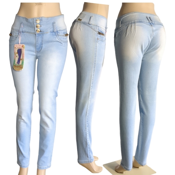 *NEW* - Colombian Authentic Skinny Butt Lifter Jeans, Size 16 - Picture 12 of 16